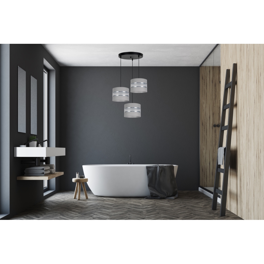 Żyrandol na lince CORAL 3xE27/60W/230V szary