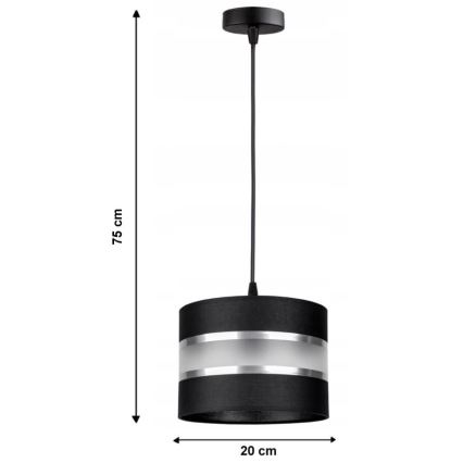 Żyrandol na lince CORAL S 1xE27/60W/230V czarny