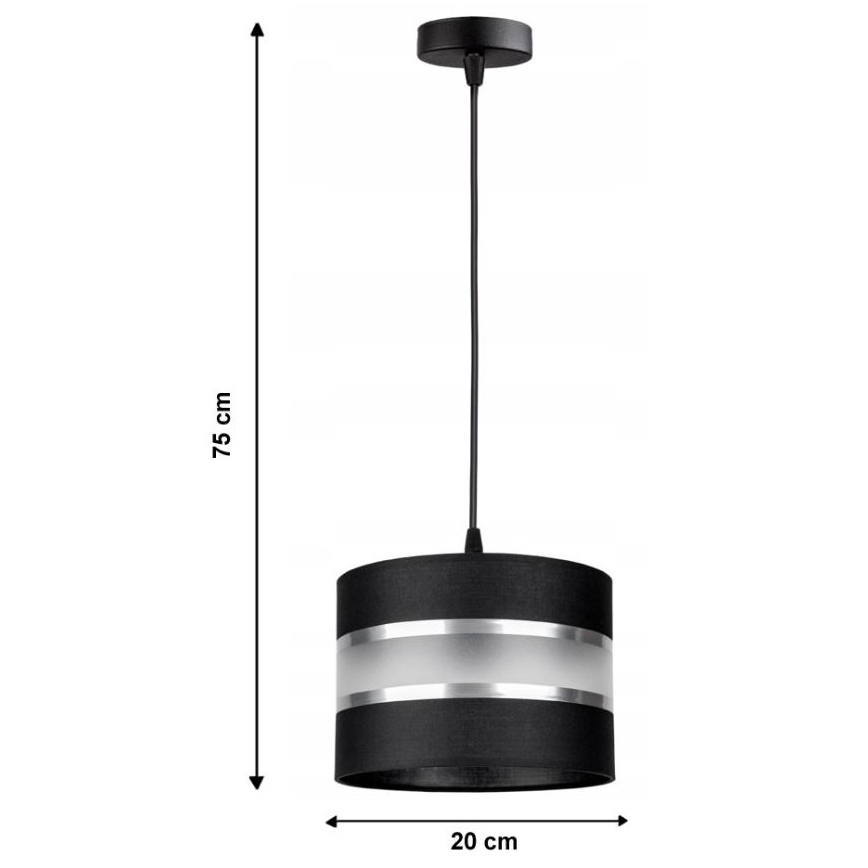 Żyrandol na lince CORAL S 1xE27/60W/230V czarny