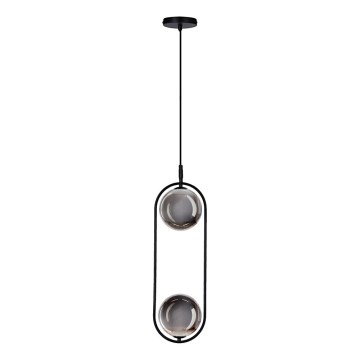 Żyrandol na lince CORDEL 2xG9/28W/230V czarny/dymny czarny