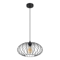 Żyrandol na lince CORRINI 1xE27/60W/230V śr. 34 cm czarny/przezroczysty