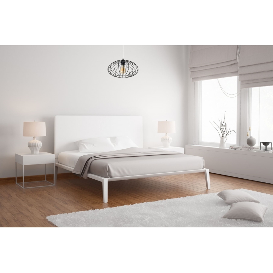 Żyrandol na lince CORRINI 1xE27/60W/230V śr. 34 cm czarny/przezroczysty