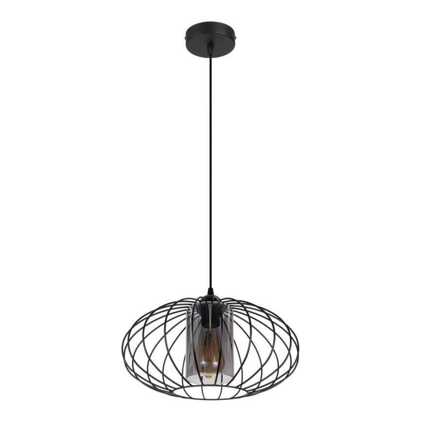Żyrandol na lince CORRINI 1xE27/60W/230V śr. 34 cm czarny/szary