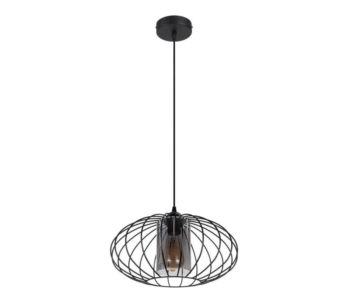 Żyrandol na lince CORRINI 1xE27/60W/230V śr. 34 cm czarny/szary