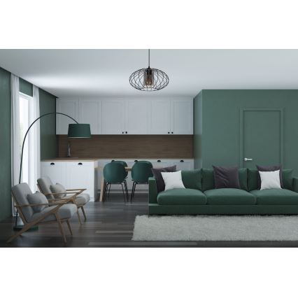 Żyrandol na lince CORRINI 1xE27/60W/230V śr. 34 cm czarny/szary