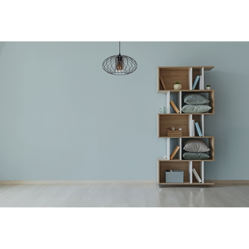 Żyrandol na lince CORRINI 1xE27/60W/230V śr. 34 cm czarny/szary