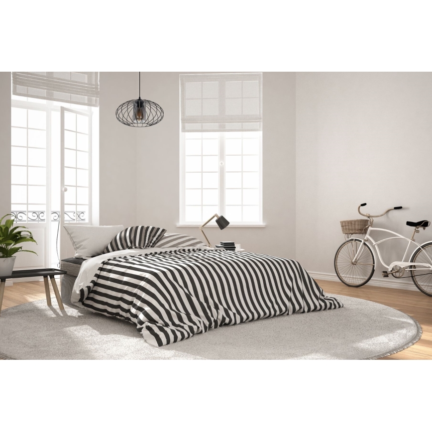 Żyrandol na lince CORRINI 1xE27/60W/230V śr. 34 cm czarny/szary