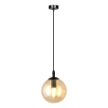 Żyrandol na lince COSMO 1xE14/10W/230V śr. 14 cm czarny/beżowy