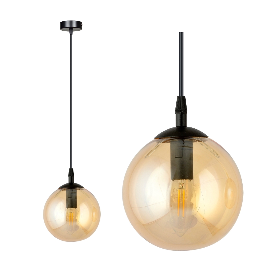Żyrandol na lince COSMO 1xE14/10W/230V śr. 14 cm czarny/beżowy