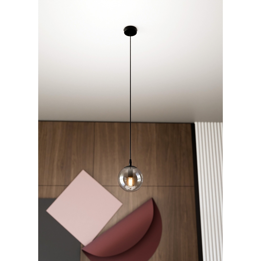 Żyrandol na lince COSMO 1xE14/10W/230V śr. 14 cm czarny/szary