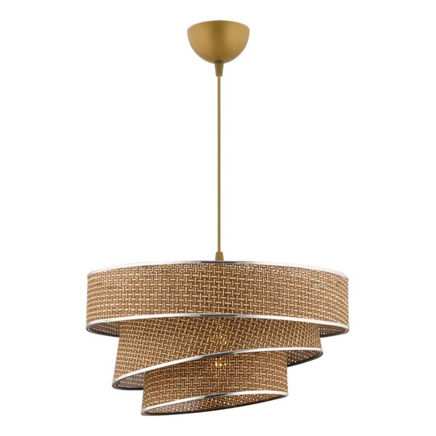 Żyrandol na lince COUPER 1xE27/60W/230V brązowy/błyszczący chrom