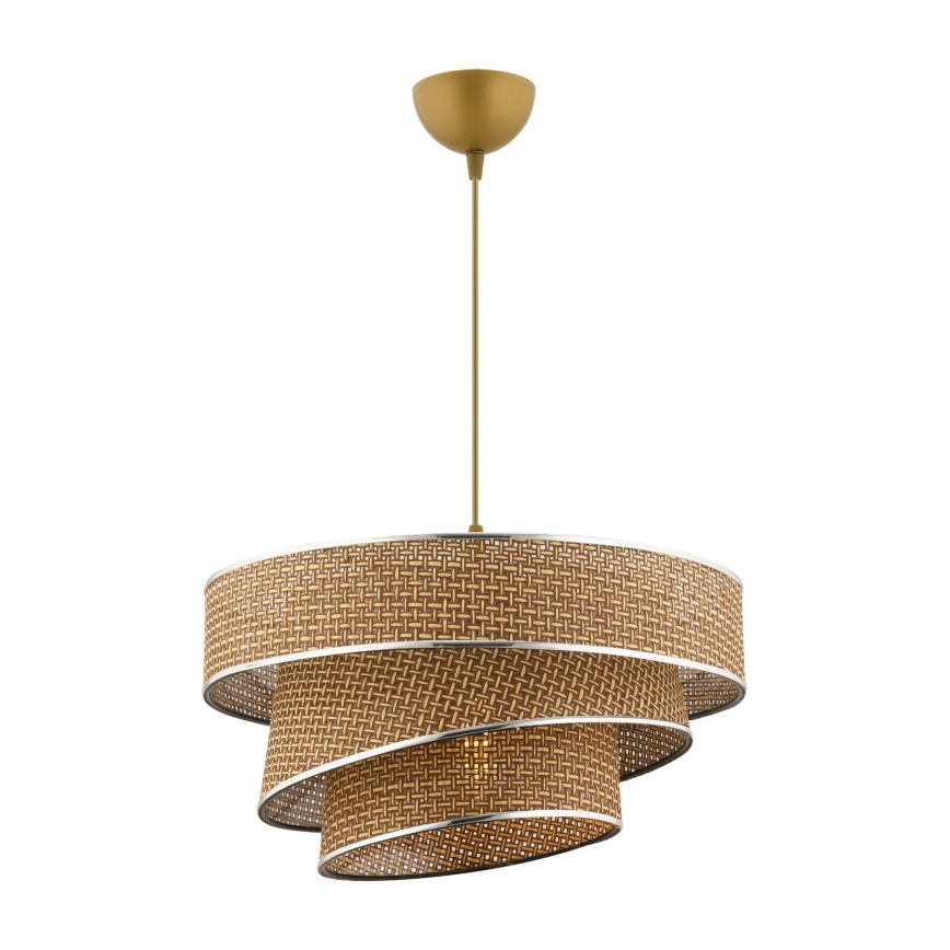 Żyrandol na lince COUPER 1xE27/60W/230V brązowy/błyszczący chrom