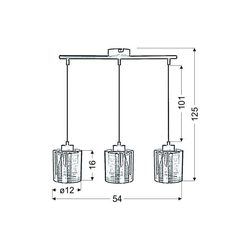 Żyrandol na lince COX 3xE27/60W/230V