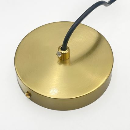 Žyrandol na lince CRISTAL 1xE14/15W/230V mosiądz/przydymiona czerń