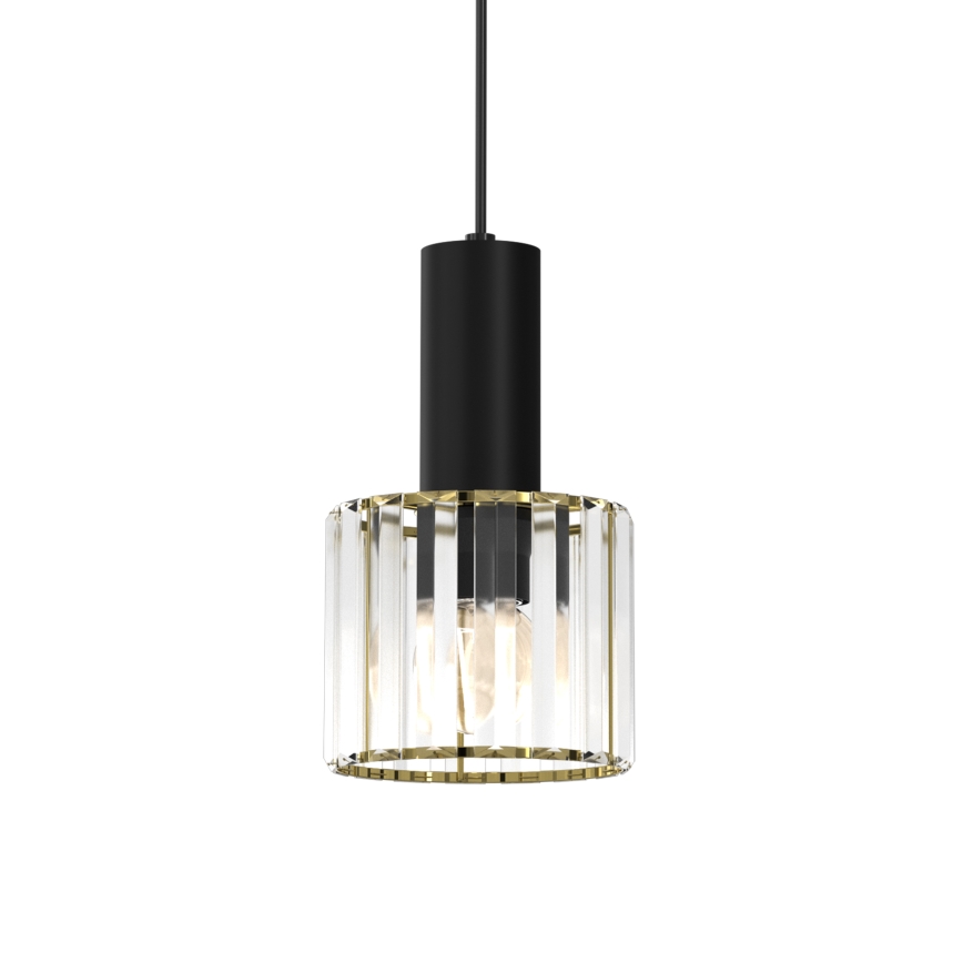 Żyrandol na lince CRISTAL 1xE27/60W/230V czarny