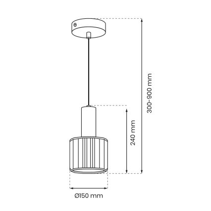 Żyrandol na lince CRISTAL 1xE27/60W/230V czarny