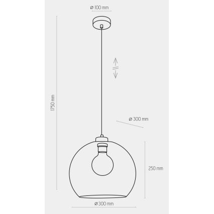 Żyrandol na lince CUBUS 1xE27/60W/230V niebieski