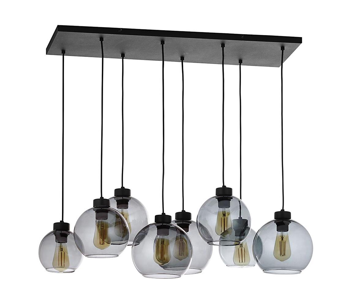 Żyrandol na lince CUBUS 8xE27/60W/230V czarny
