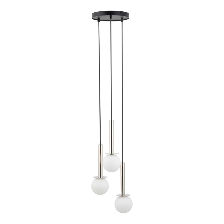 Żyrandol na lince DAISY 3xG9/12W/230V śr. 27 cm chrom błyszczący/czarny/biały