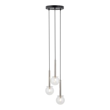Żyrandol na lince DAISY 3xG9/12W/230V śr. 27 cm chrom błyszczący/czarny/przezroczysty
