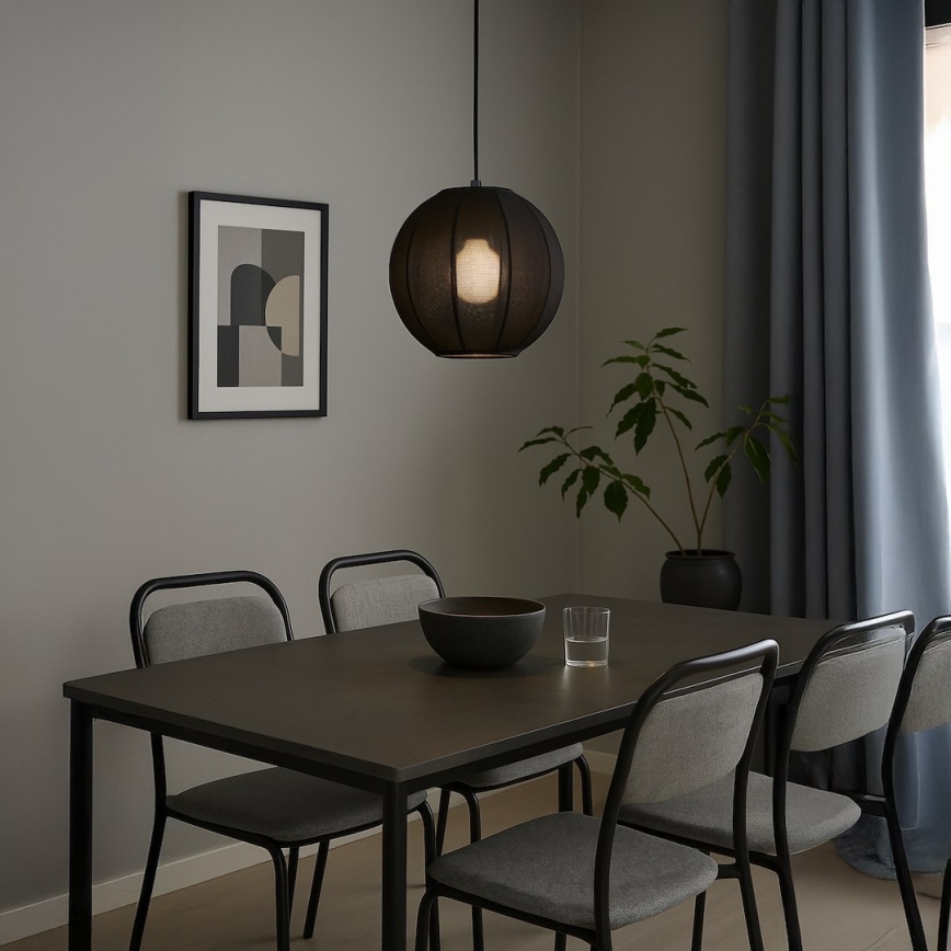 Żyrandol na lince DANA 1xE27/15W/230V śr. 25 cm czarny