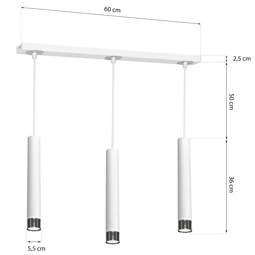 Żyrandol na lince DANI 3xGU10/8W/230V