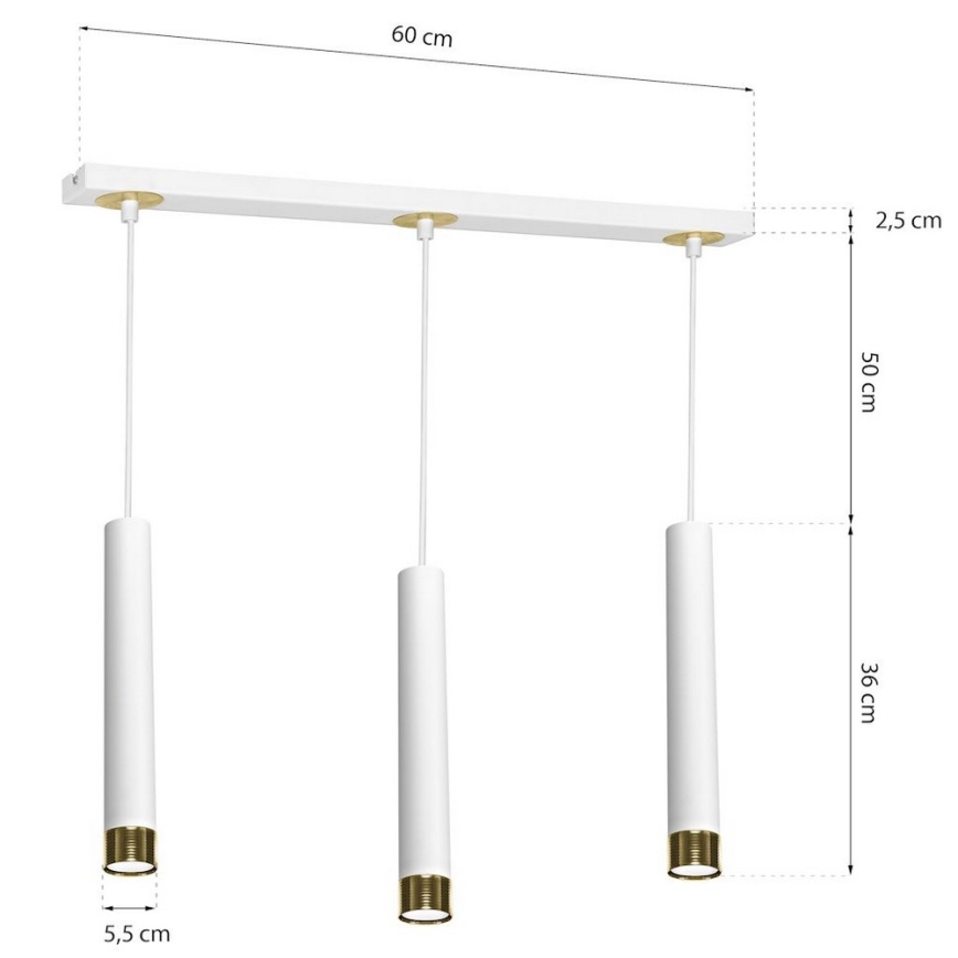 Żyrandol na lince DANI 3xGU10/8W/230V