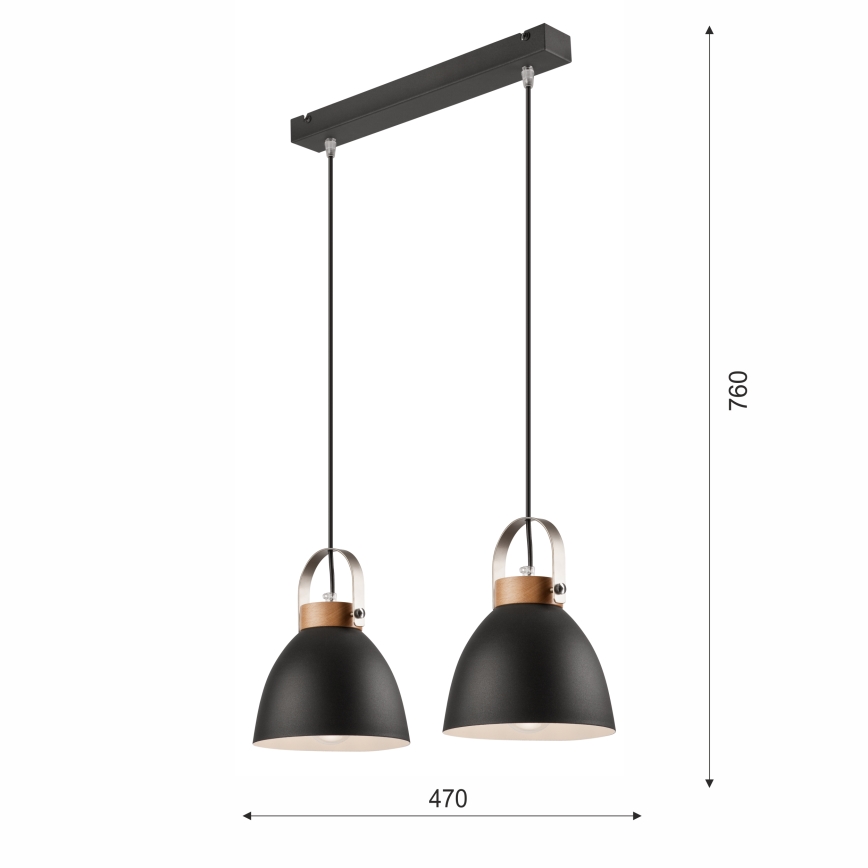 Żyrandol na lince DANIELLE 2xE27/60W/230V buk