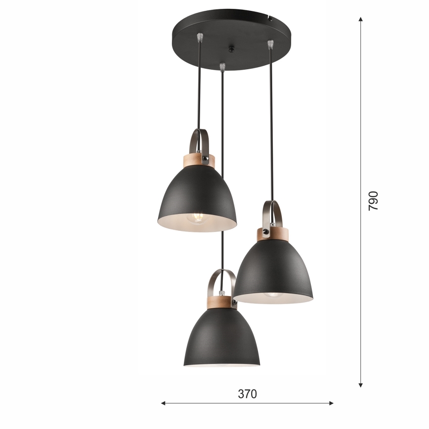 Żyrandol na lince DANIELLE 3xE27/60W/230V buk