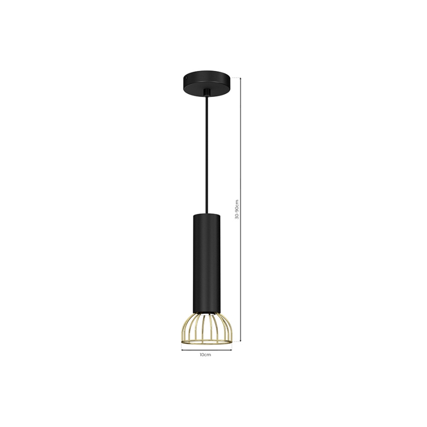 Żyrandol na lince DANTE 1xGU10/25W/230V czarny/złoty