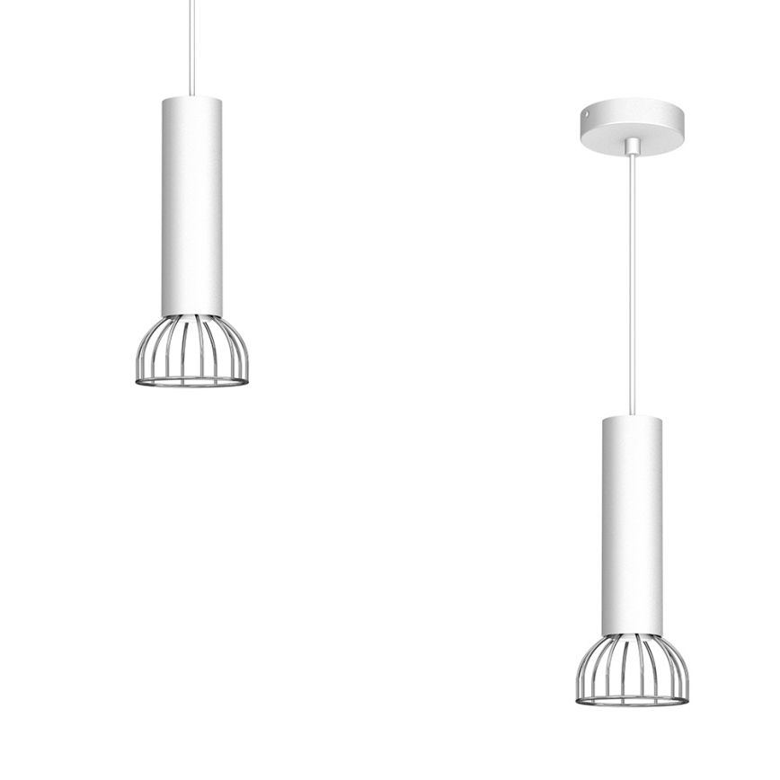 Żyrandol na lince DANTE 1xGU10/25W/230V srebrny/chrom błyszczący