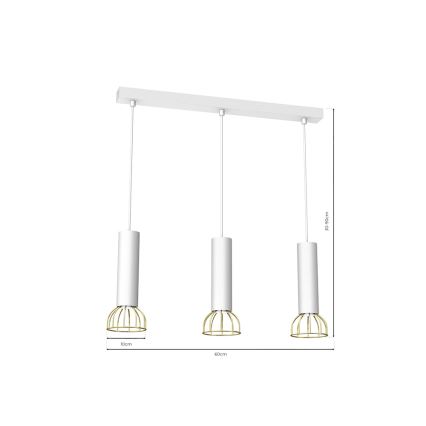 Żyrandol na lince DANTE 3xGU10/25W/230V biały/złoty