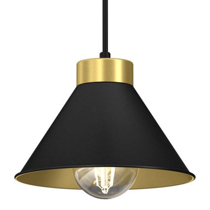 Żyrandol na lince DEMET 5xE27/60W/230V czarny/złoty
