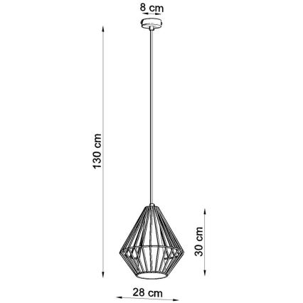 Żyrandol na lince DEMI 1xE27/60W/230V biały