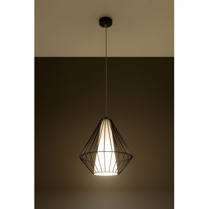 Żyrandol na lince DEMI 1xE27/60W/230V czarny/biały