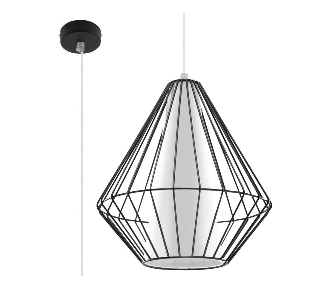 Żyrandol na lince DEMI 1xE27/60W/230V czarny/biały