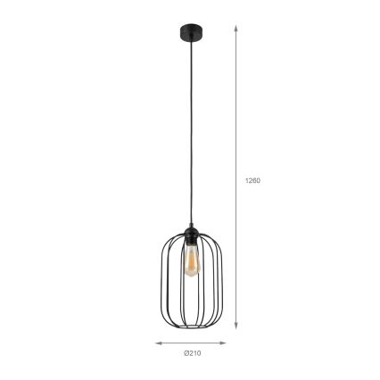 Żyrandol na lince DESTELLO 1xE27/15W/230V śr. 21 cm czarny