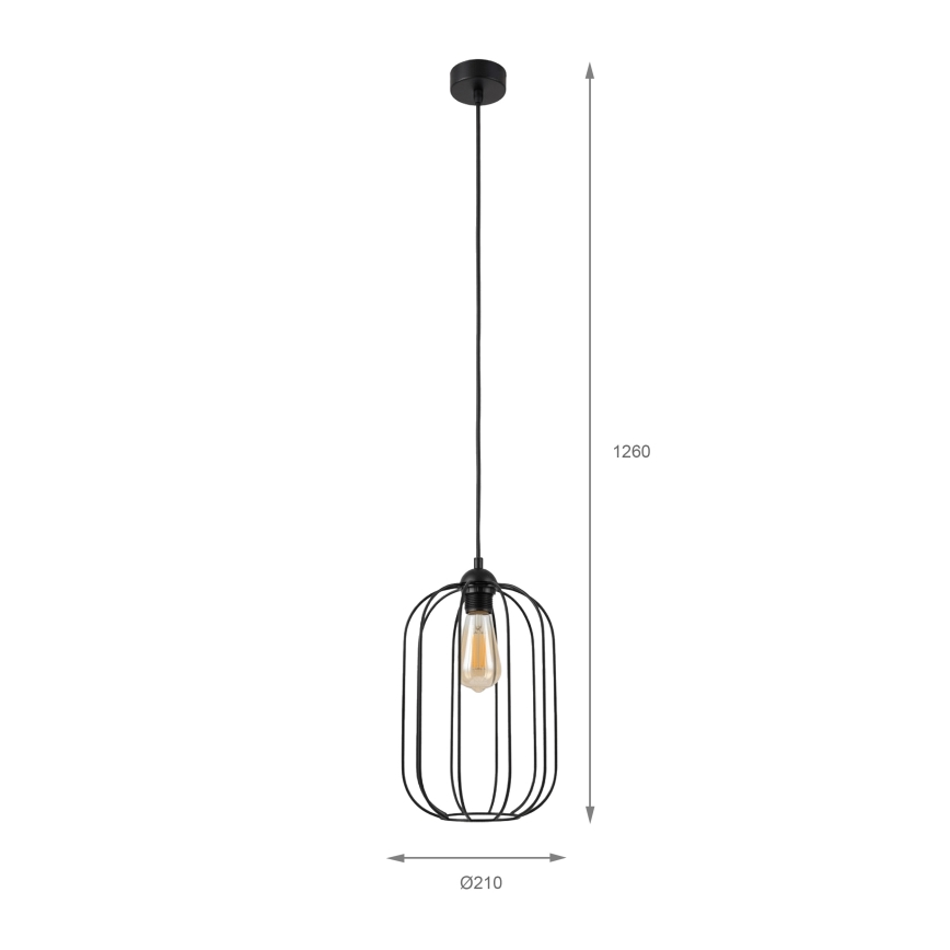 Żyrandol na lince DESTELLO 1xE27/15W/230V śr. 21 cm czarny