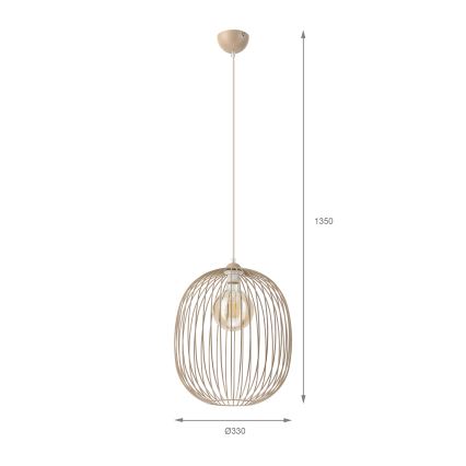 Żyrandol na lince DESTELLO 1xE27/15W/230V, śr. 33 cm, beżowy