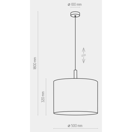 Żyrandol na lince DEVA 1xE27/25W/230V biały
