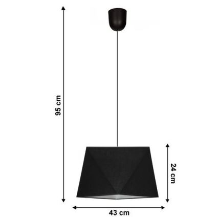 Żyrandol na lince DIAMENT 1xE27/60W/230V czarny