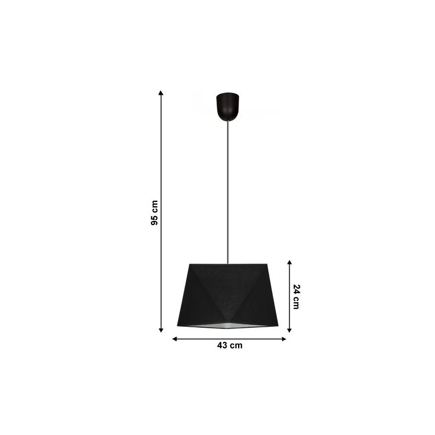 Żyrandol na lince DIAMENT 1xE27/60W/230V czarny