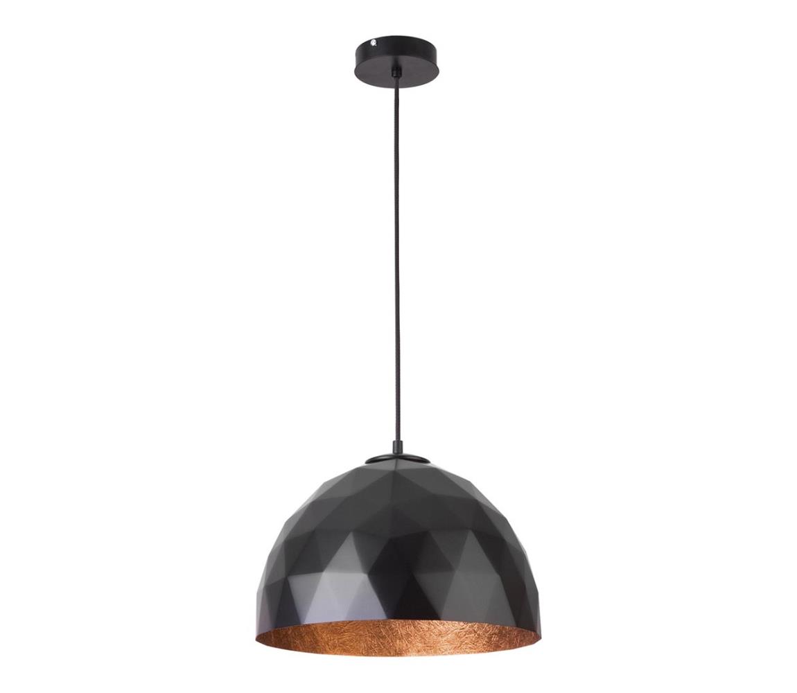 Żyrandol na lince DIAMENT 1xE27/60W/230V śr. 35 cm czarny/miedź