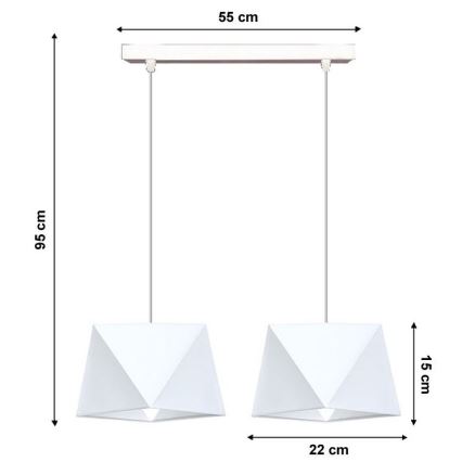 Żyrandol na lince DIAMENT 2xE27/60W/230V biały