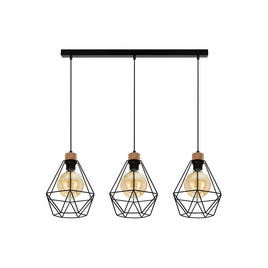 Żyrandol na lince DIAMENT 3xE27/60W/230V dąb
