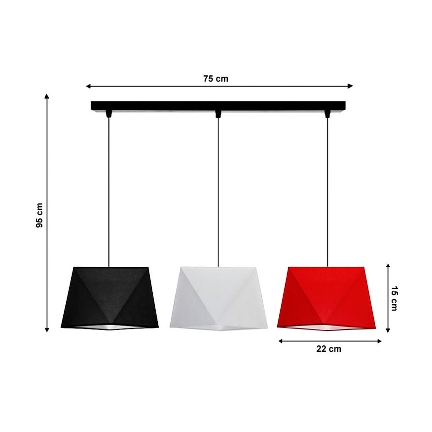 Żyrandol na lince DIAMENT 3xE27/60W/230V