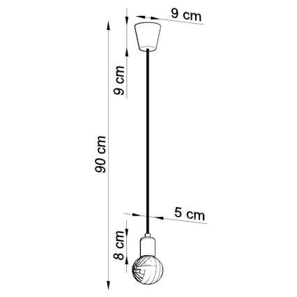 Żyrandol na lince DIEGO 1xE27/60W/230V żółty