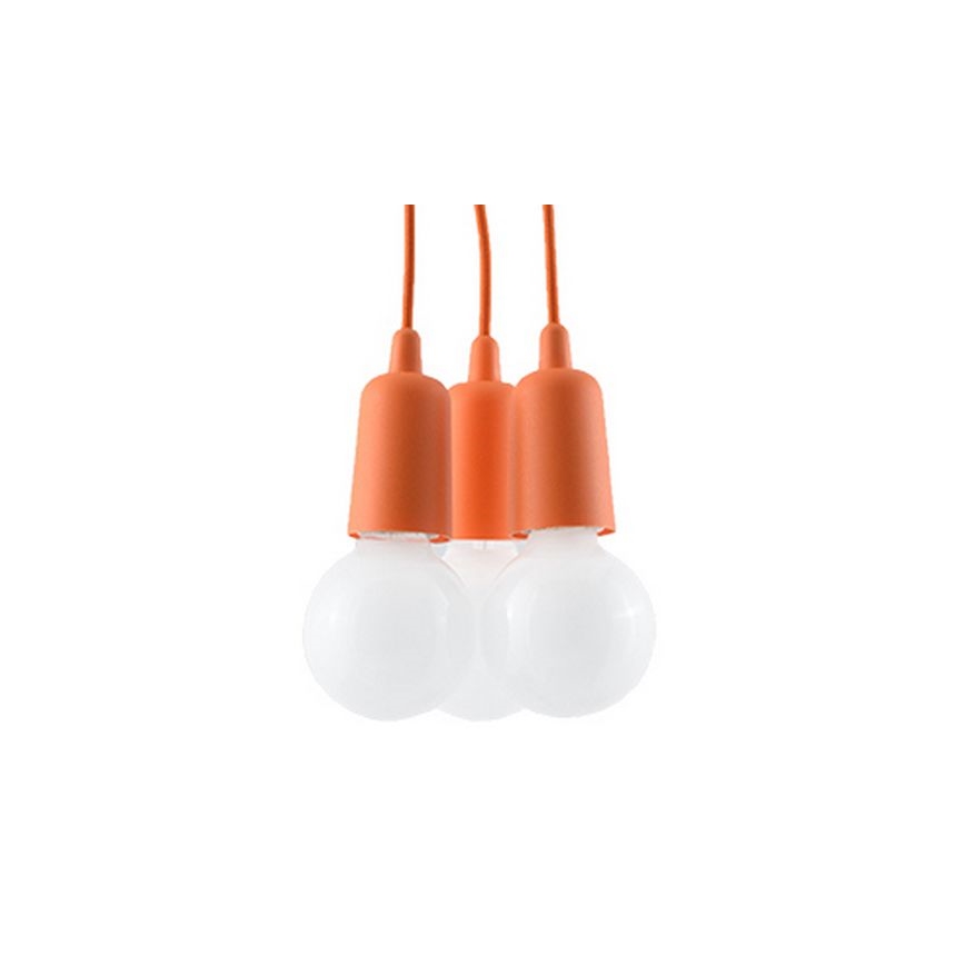 Żyrandol na lince DIEGO 3xE27/60W/230V pomarańczowy