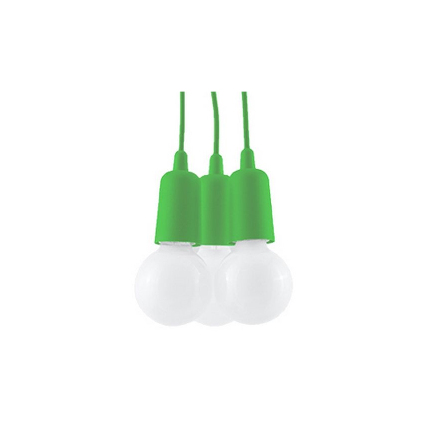 Żyrandol na lince DIEGO 3xE27/60W/230V zielony