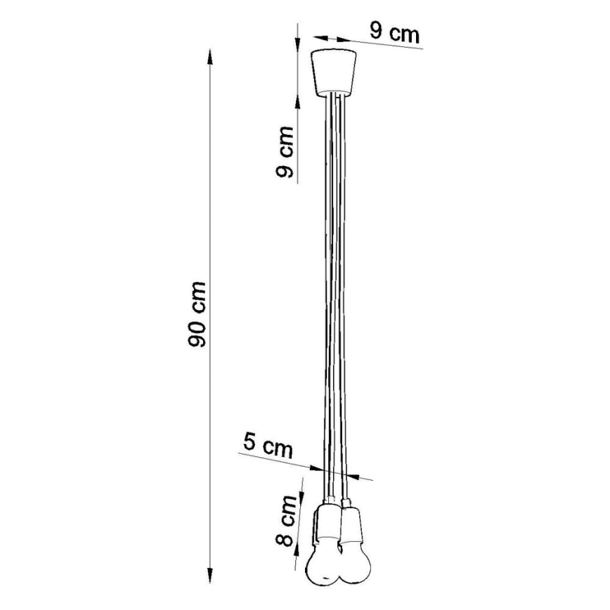 Żyrandol na lince DIEGO 3xE27/60W/230V żółty